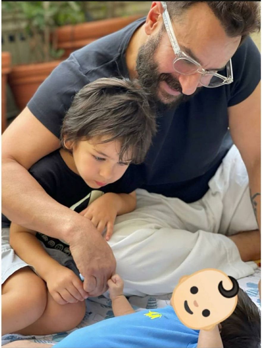 Saif Ali Khan with Taimur and Jeh